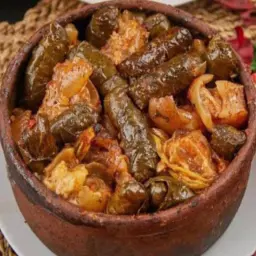 Akkawi and Grape Leaves Casserole